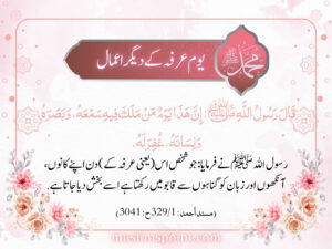 یوم عرفہ کے دیگر اعمال