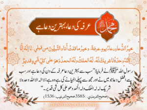 عرفہ کی دعا، بہترین دعا ہے