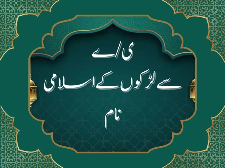 ی/ے سے لڑکوں کے اسلامی نام