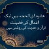 عشرہ ذی الحجہ میں نیک اعمال کی فضیلت