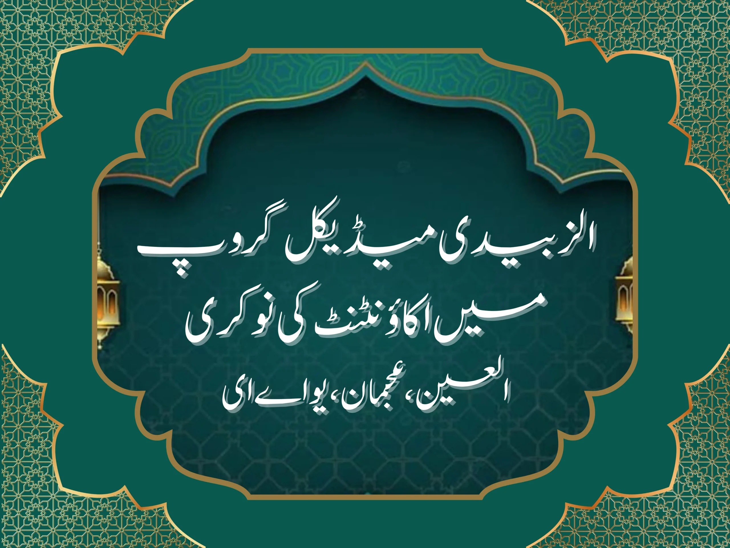 الزبیدی میڈیکل گروپ میں اکاؤنٹنٹ کی نوکری